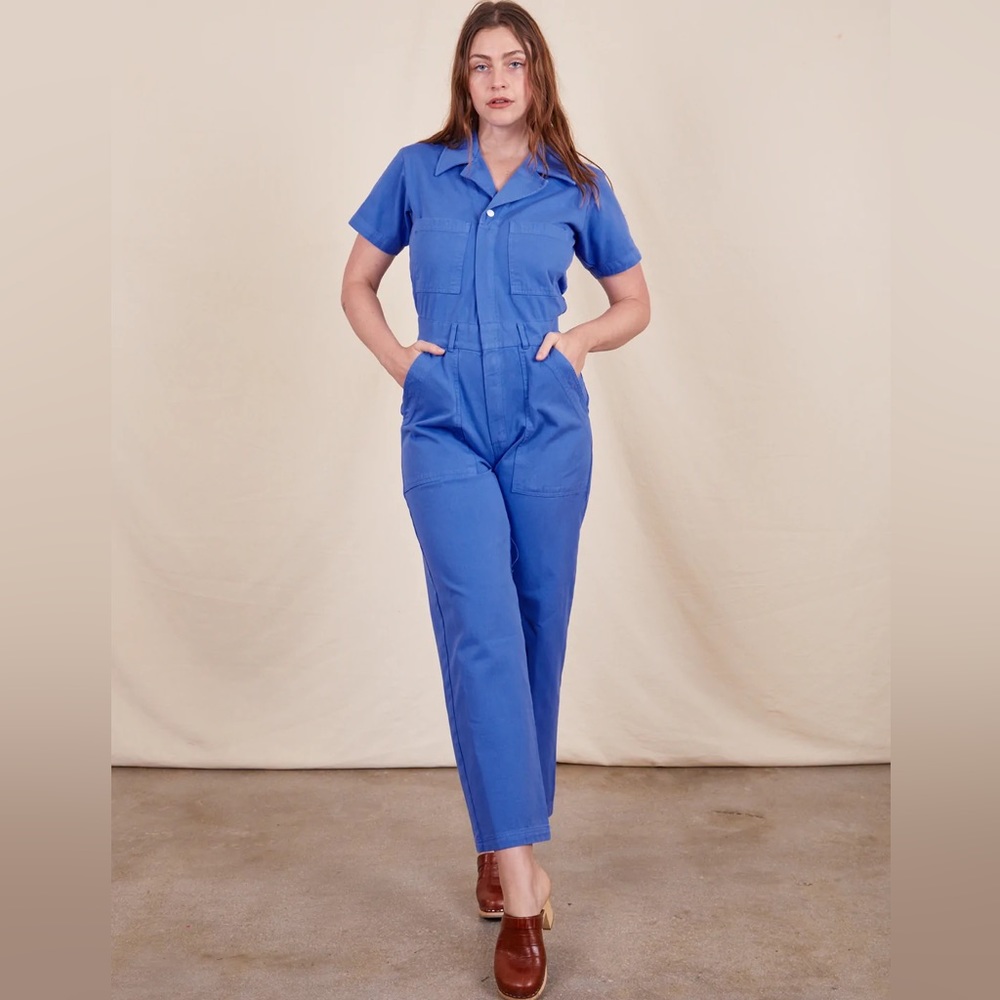 Big Bud Press Short Sleeve Jumpsuit Cornflower Blue XXS